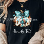 Howdy Fall blue and brown pumpkin